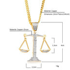 Justice Scale Iced Out CZ Hip Hop Necklace nowadaysfashion
