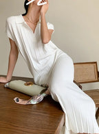 Knitted Dress Short Sleeve Loose Lace-up Female Straight Dress vestidos nowadaysfashion