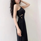 Knitted Long Sleeve Slim Mini Fairycore Slash Neck Dress nowadaysfashion