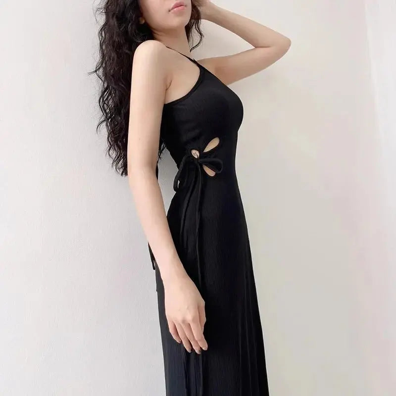 Knitted Long Sleeve Slim Mini Fairycore Slash Neck Dress - Blade & Thread