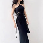 Knitted Long Sleeve Slim Mini Fairycore Slash Neck Dress nowadaysfashion