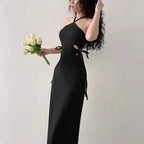 Knitted Long Sleeve Slim Mini Fairycore Slash Neck Dress nowadaysfashion