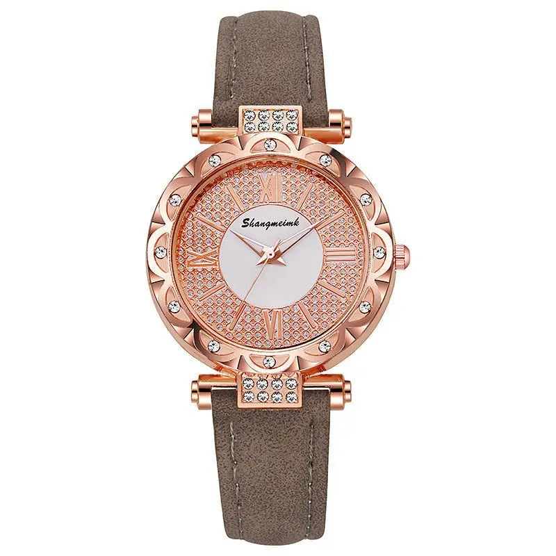 Korean-style quartz watch with a simple leather strap. nowadaysfashion