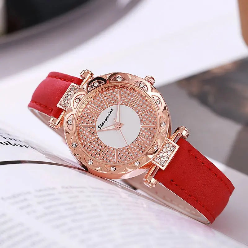 Korean-style quartz watch with a simple leather strap. nowadaysfashion