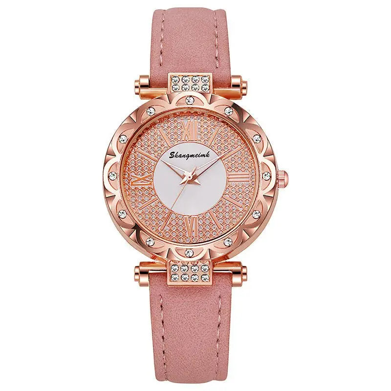 Korean-style quartz watch with a simple leather strap. nowadaysfashion