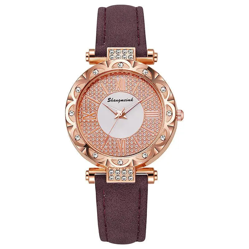 Korean-style quartz watch with a simple leather strap. nowadaysfashion