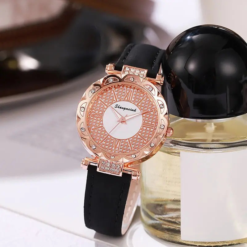 Korean-style quartz watch with a simple leather strap. - Blade & Thread