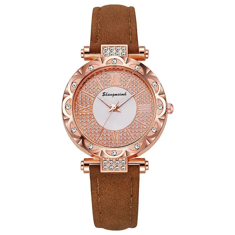 Korean-style quartz watch with a simple leather strap. nowadaysfashion