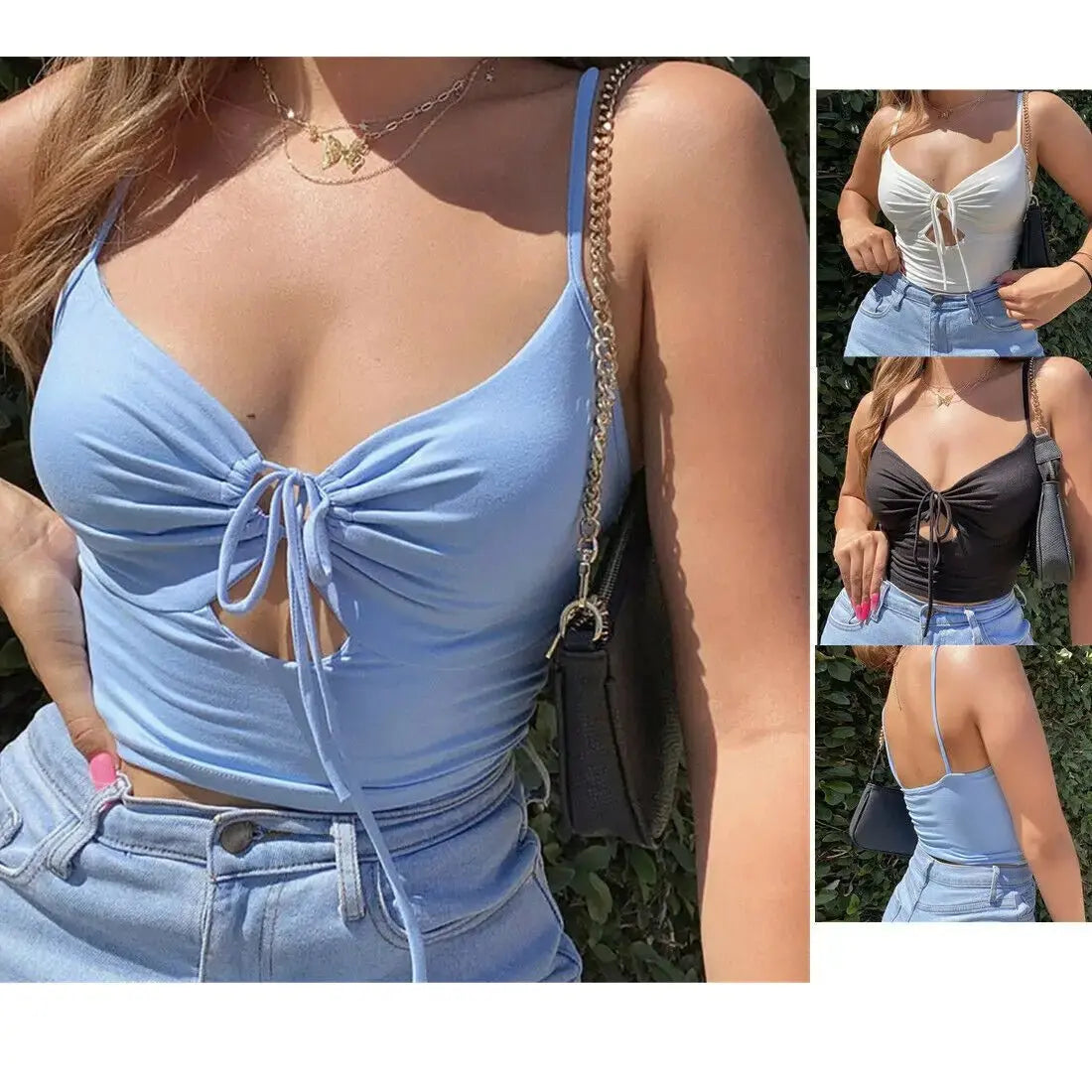 Lace-up Camisole Y2k Hollow Out Crop Top Summer - Blade & Thread