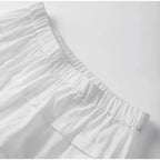 Lace Up Doll Collar Shirt Skirt Sets Short Puff Sleeve Top Suit Pleat Mini Skirts nowadaysfashion