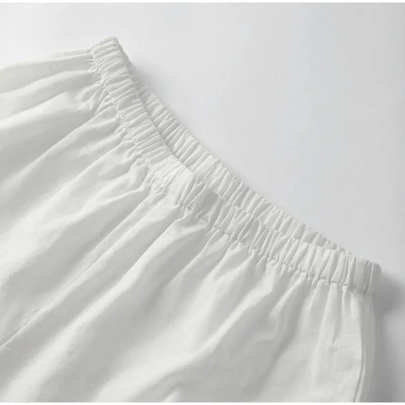 Lace Up Doll Collar Shirt Skirt Sets Short Puff Sleeve Top Suit Pleat Mini Skirts - Blade & Thread