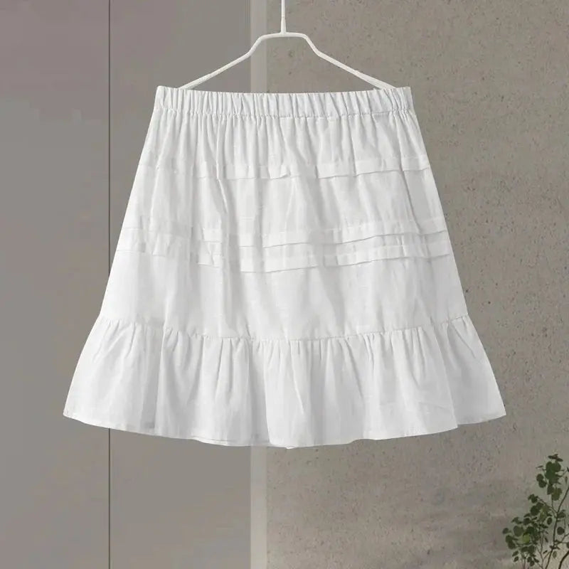 Lace Up Doll Collar Shirt Skirt Sets Short Puff Sleeve Top Suit Pleat Mini Skirts nowadaysfashion