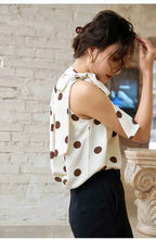 Ladies Halter Camisole Women Polka Dot Outwear Chiffon Shirts Loose Sleeveless Tops nowadaysfashion