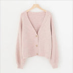 lantern sleeve cardigan Winter Solid Cashmere Casual Fashion Winter Knit sweaters nowadaysfashion