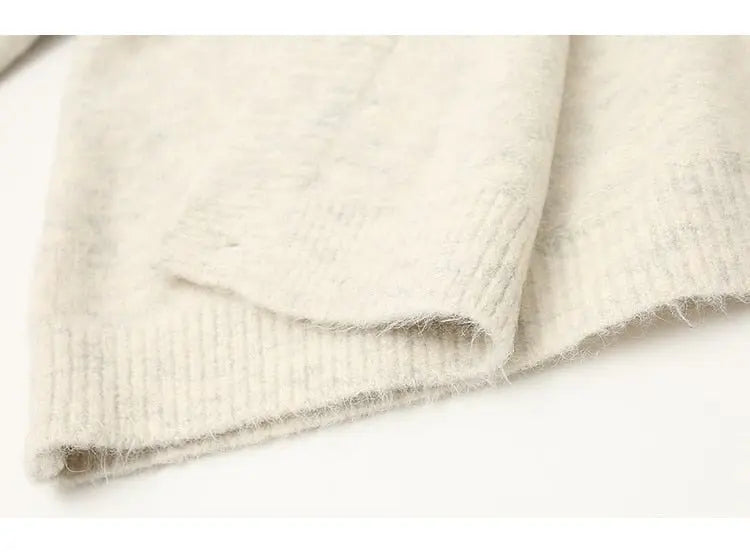 lantern sleeve cardigan Winter Solid Cashmere Casual Fashion Winter Knit sweaters nowadaysfashion