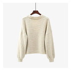 lantern sleeve cardigan Winter Solid Cashmere Casual Fashion Winter Knit sweaters nowadaysfashion