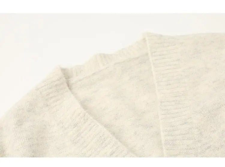 lantern sleeve cardigan Winter Solid Cashmere Casual Fashion Winter Knit sweaters - Blade & Thread