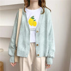 lantern sleeve cardigan Winter Solid Cashmere Casual Fashion Winter Knit sweaters nowadaysfashion