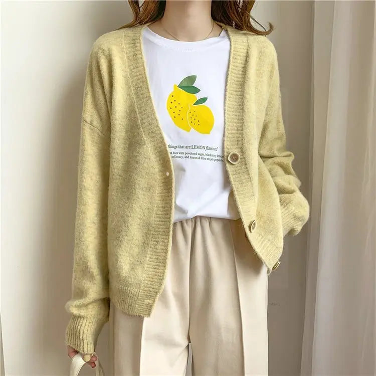 lantern sleeve cardigan Winter Solid Cashmere Casual Fashion Winter Knit sweaters nowadaysfashion