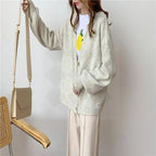 lantern sleeve cardigan Winter Solid Cashmere Casual Fashion Winter Knit sweaters nowadaysfashion