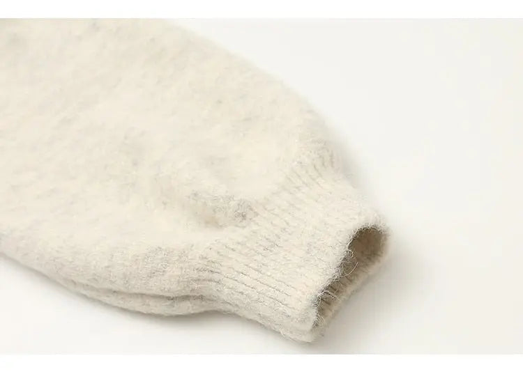 lantern sleeve cardigan Winter Solid Cashmere Casual Fashion Winter Knit sweaters - Blade & Thread