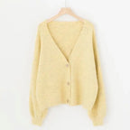 lantern sleeve cardigan Winter Solid Cashmere Casual Fashion Winter Knit sweaters nowadaysfashion