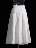 Lapel short-sleeved shirt + skirt lace embroidery two-piece suit for women nowadaysfashion