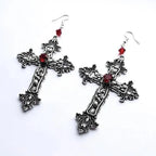 Large Detailed Cross Drill Pendant Necklace Silver Color Tone Gothic Punk Jewellery nowadaysfashion