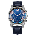 Large-dial, hollow-out blue-light men's watch. nowadaysfashion