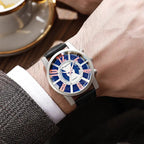 Large-dial, hollow-out blue-light men's watch. nowadaysfashion
