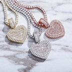 Large Size Heart Shape Custom Photo Locket Frame Pendant love necklaces for her nowadaysfashion