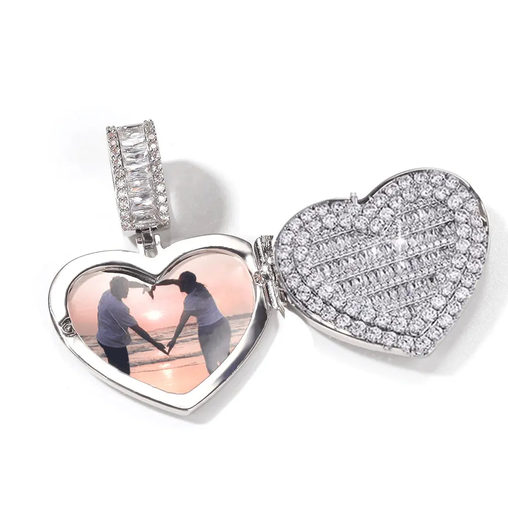 Large Size Heart Shape Custom Photo Locket Frame Pendant love necklaces for her nowadaysfashion