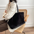 Large Tote Winter Plush Bags For Women Fashion 2021 Furry Shoulder nowadaysfashion