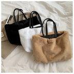 Large Tote Winter Plush Bags For Women Fashion 2021 Furry Shoulder nowadaysfashion
