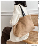 Large Tote Winter Plush Bags For Women Fashion 2021 Furry Shoulder nowadaysfashion
