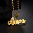 Laser Marking Customized Name Necklace DIY Titanium Steel Pendant nowadaysfashion
