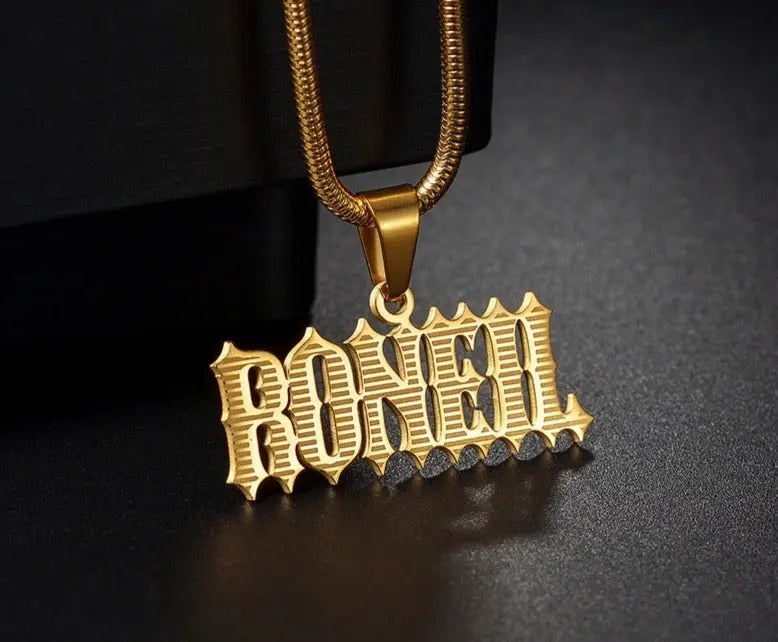 Laser Marking Customized Name Necklace DIY Titanium Steel Pendant nowadaysfashion