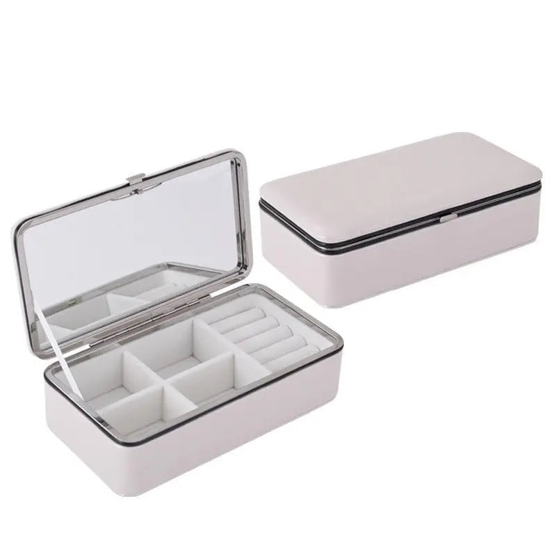 Leather makeup mirror for travel jewelry storage - Blade & Thread