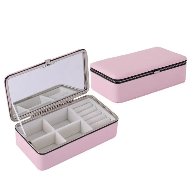 Leather makeup mirror for travel jewelry storage - Blade & Thread