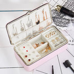 Leather makeup mirror for travel jewelry storage nowadaysfashion