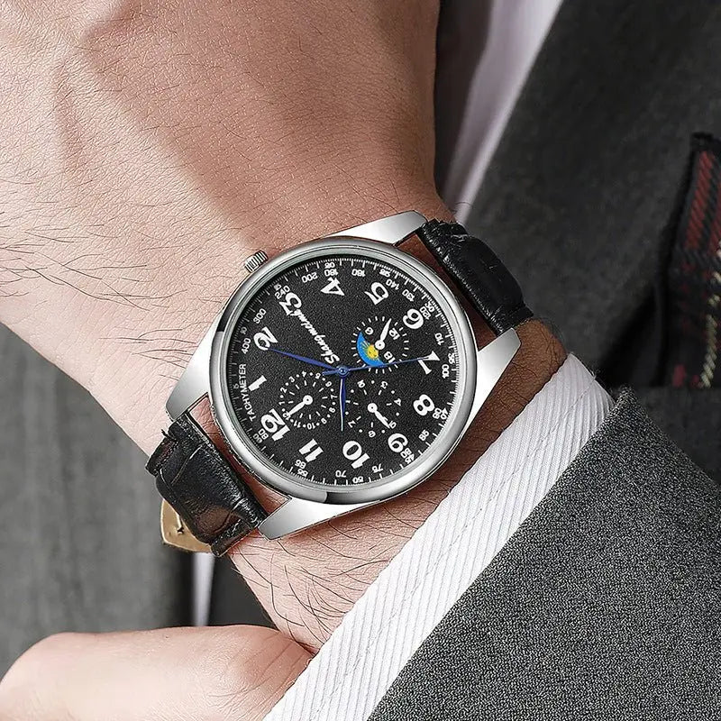 Leather strap quartz business watches nowadaysfashion