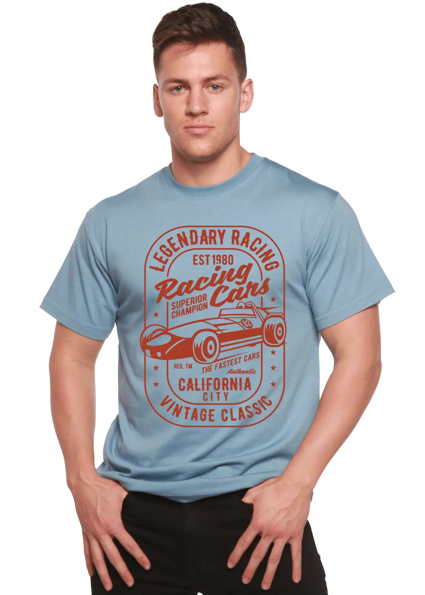Legendary Racing Cars Men's Bamboo Viscose/Organic Cotton Short Sleeve Graphic T-Shirt - Blade & Thread