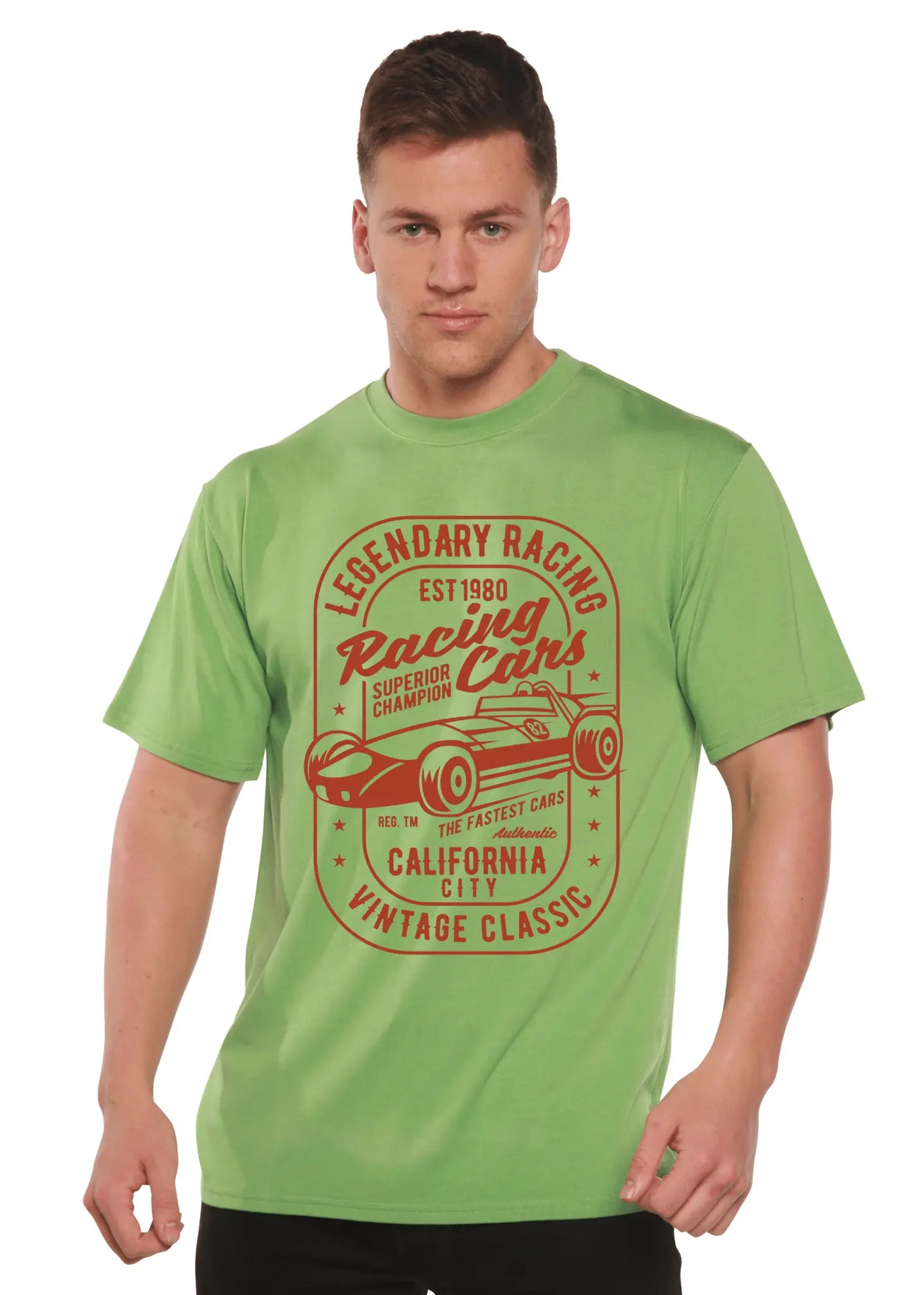 Legendary Racing Cars Men's Bamboo Viscose/Organic Cotton Short Sleeve Graphic T-Shirt - Blade & Thread