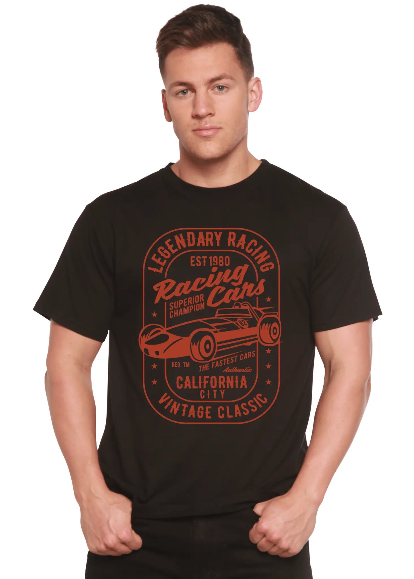 Legendary Racing Cars Men's Bamboo Viscose/Organic Cotton Short Sleeve Graphic T-Shirt - Blade & Thread