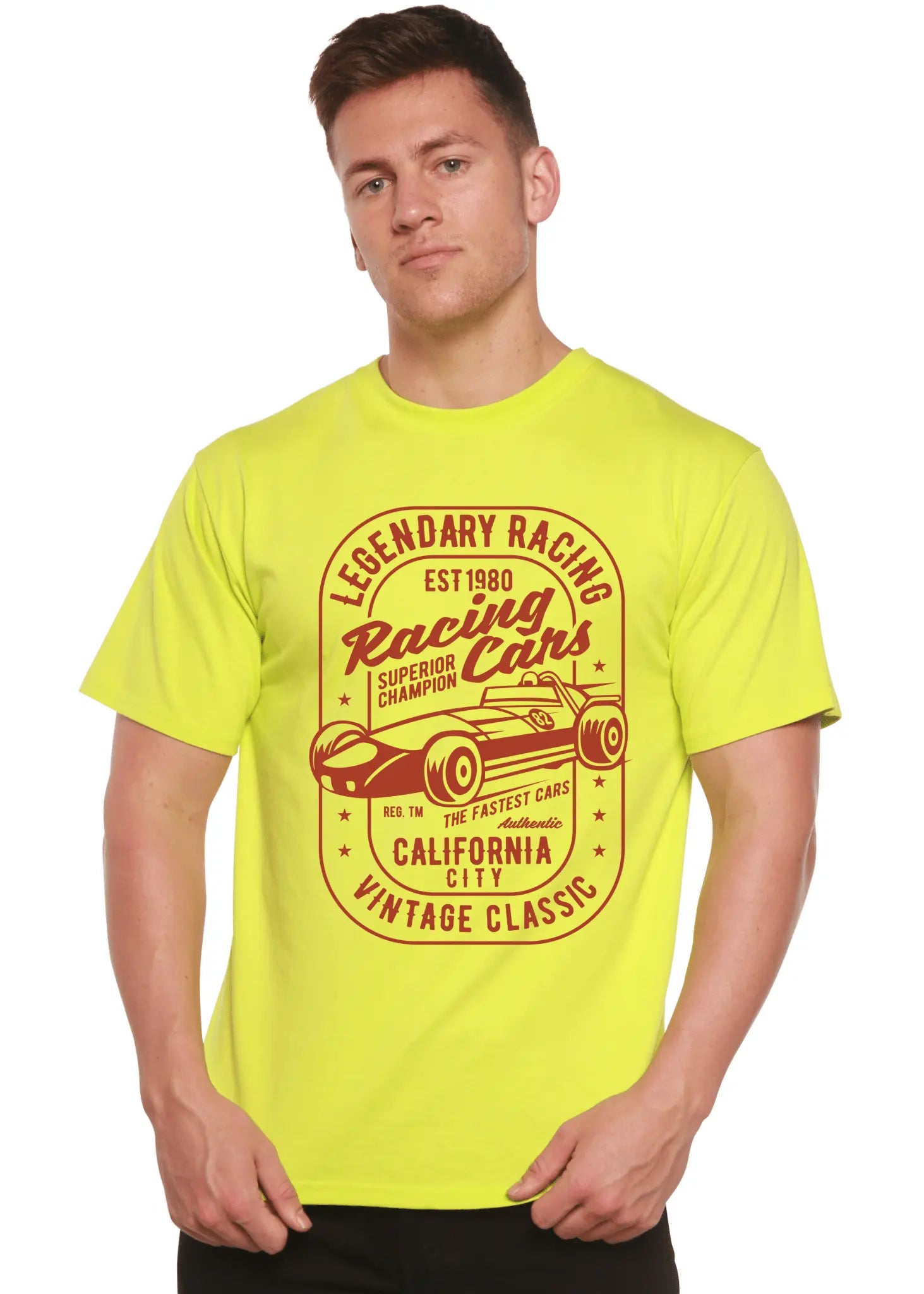 Legendary Racing Cars Men's Bamboo Viscose/Organic Cotton Short Sleeve Graphic T-Shirt - Blade & Thread