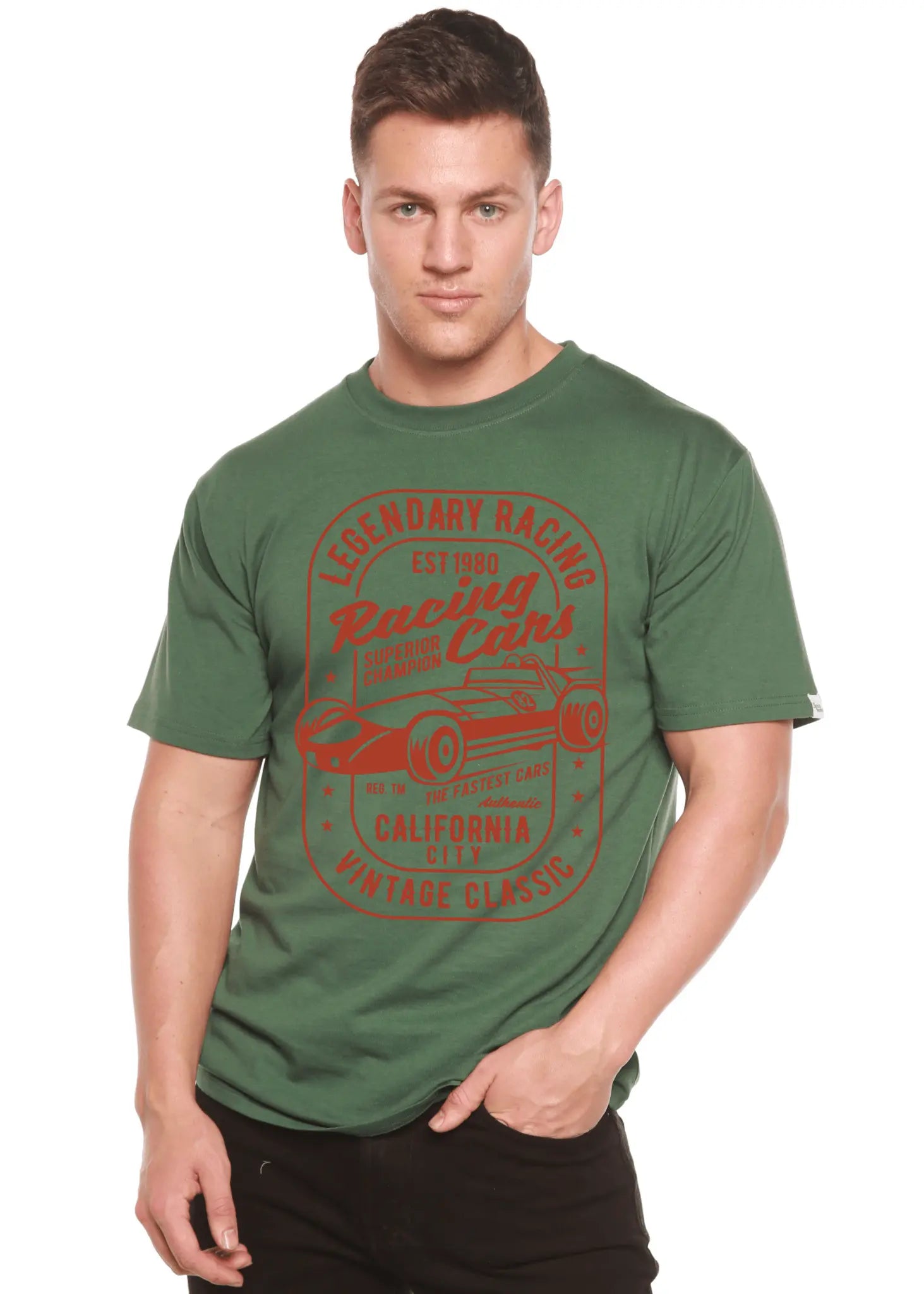 Legendary Racing Cars Men's Bamboo Viscose/Organic Cotton Short Sleeve Graphic T-Shirt - Blade & Thread