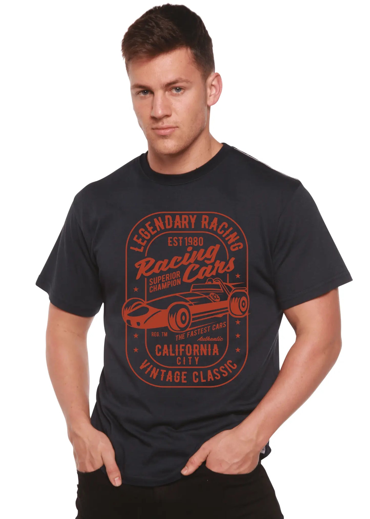 Legendary Racing Cars Men's Bamboo Viscose/Organic Cotton Short Sleeve Graphic T-Shirt - Blade & Thread