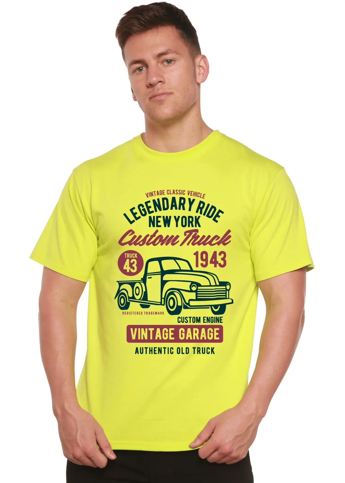 Legendary Ride Custom Truck Men's Bamboo Viscose/Organic Cotton Short Sleeve Graphic T-Shirt - Blade & Thread