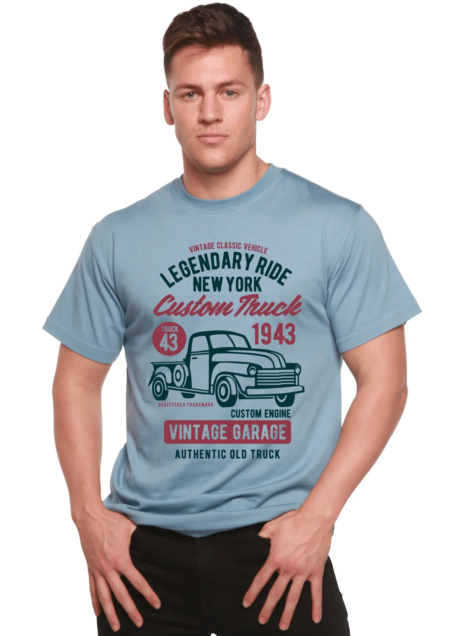 Legendary Ride Custom Truck Men's Bamboo Viscose/Organic Cotton Short Sleeve Graphic T-Shirt - Blade & Thread