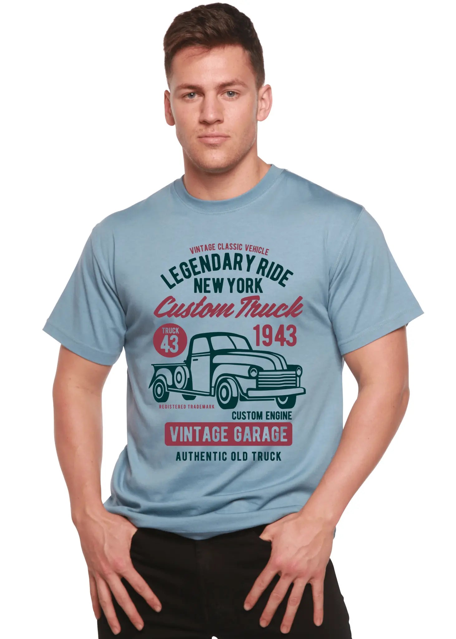Legendary Ride Custom Truck Men's Bamboo Viscose/Organic Cotton Short Sleeve Graphic T-Shirt - Blade & Thread